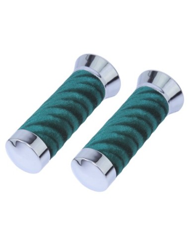 Custom Swirl Velour Grips 7/8 long 130mm Green.